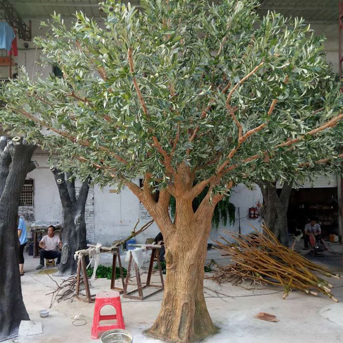 Large Engineering Artificial Olive Trees Landscape Large Engineering Artificial Olive Trees Landscape
