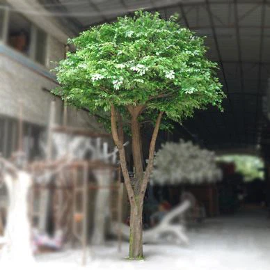 Goeden cyfanwerthu Ficus artiffisial realistig awyr agored â Moss